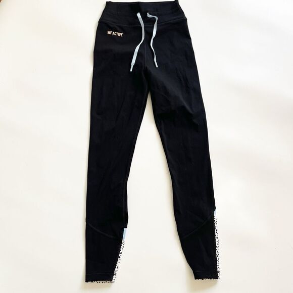 White Fox Active High Rise Colourblock Leggings Black XS - Picture 5 of 6